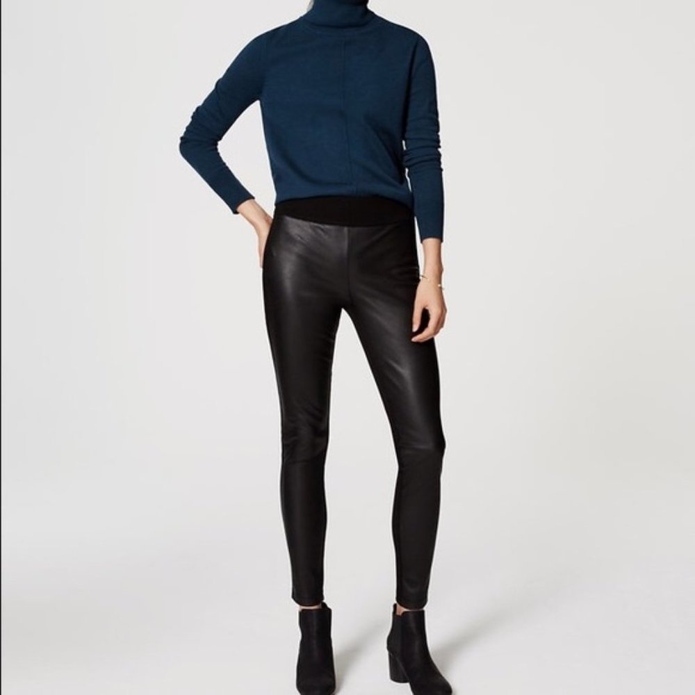 NWT Ann Taylor LOFT Faux Leather Leggings Sz M